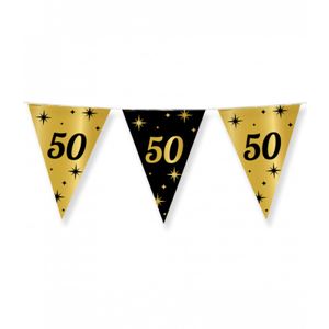 Vlaggenlijn 50 jaar zwart/goud