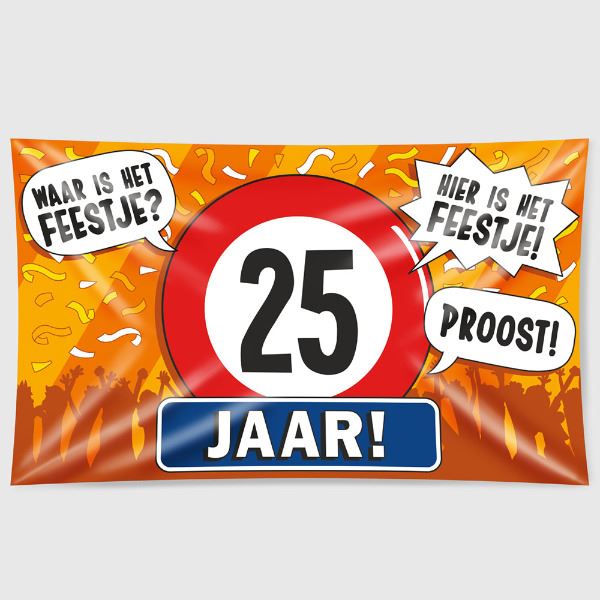 Gevel vlag 25 jaar XXL