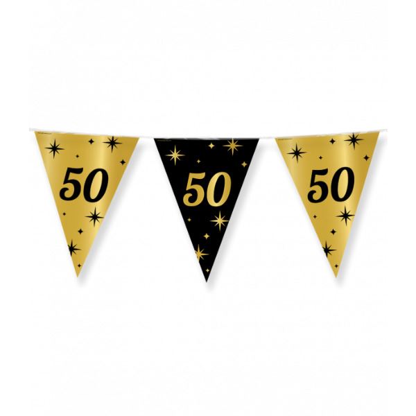 Vlaggenlijn 50 jaar zwart/goud